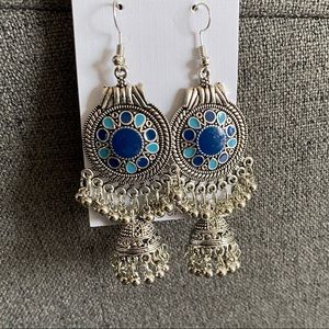 Blue boho earrings